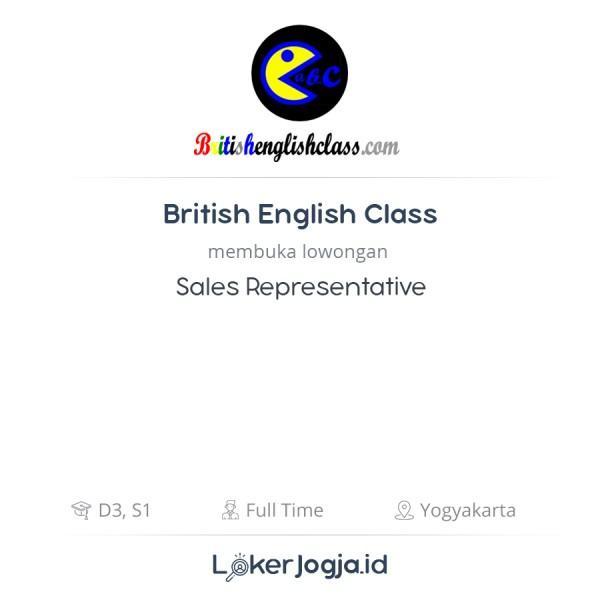 Lowongan Kerja Sales Representative di British English
