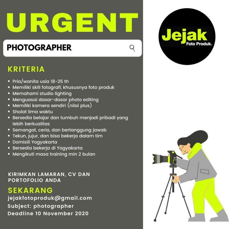 Lowongan Kerja Photographer - Photo Editor - Content Creator di Jejak