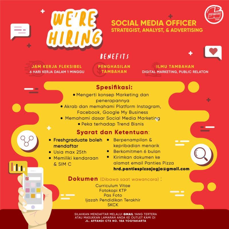 Lowongan Kerja Social Media Officer di Panties Pizza Jogja - LokerJogja.ID