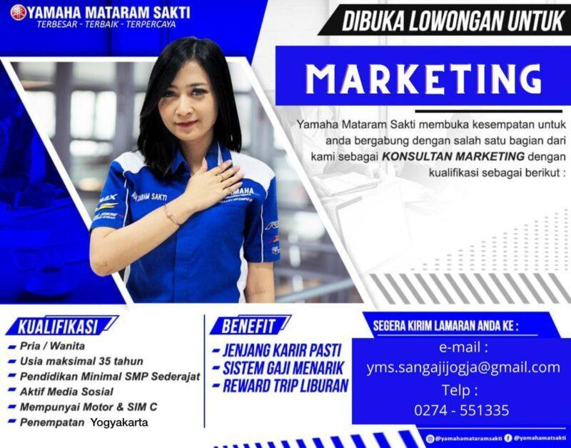Lowongan Kerja Sales Marketing di Yamaha Mataram Sakti - LokerJogja.ID