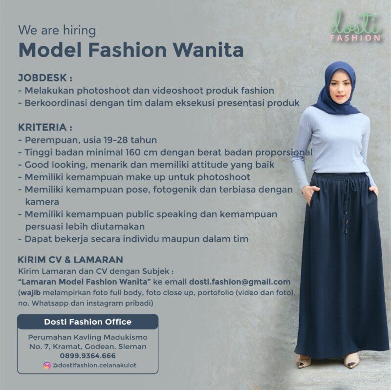 Lowongan Kerja Model Fashion Wanita di Dosti Fashion - LokerJogja.ID