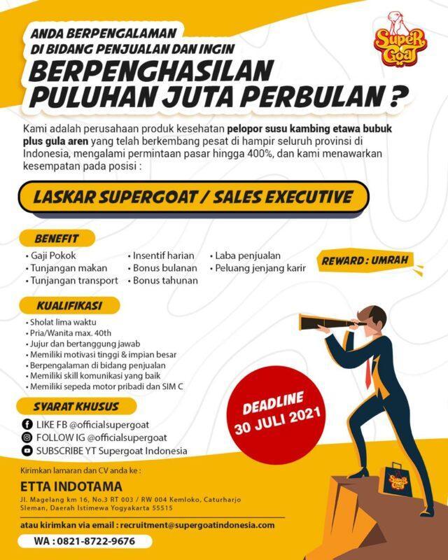Lowongan Kerja Laskar Supergoat/Sales Executive Content