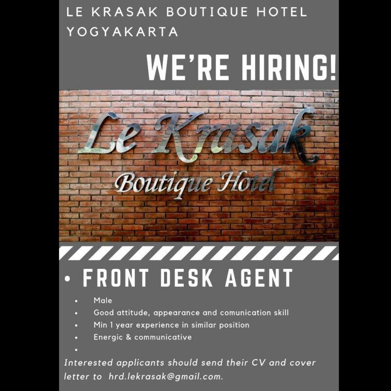 Lowongan Kerja Front Desk Agent di Le Krasak Boutique Hotel - LokerJogja.ID