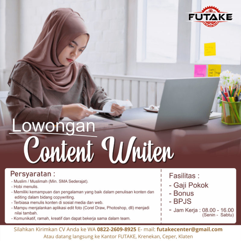 Lowongan Kerja Content Writer di CV. Futake - LokerJogja.ID
