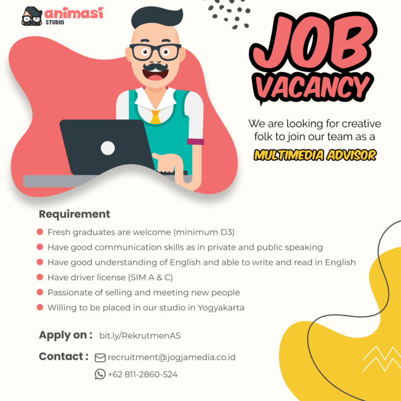 Lowongan Kerja Multimedia Advisor (Sales Video) di Animasi Studio