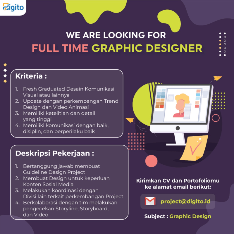 Lowongan Kerja Graphic Designer (Full Time Freelance) Motion