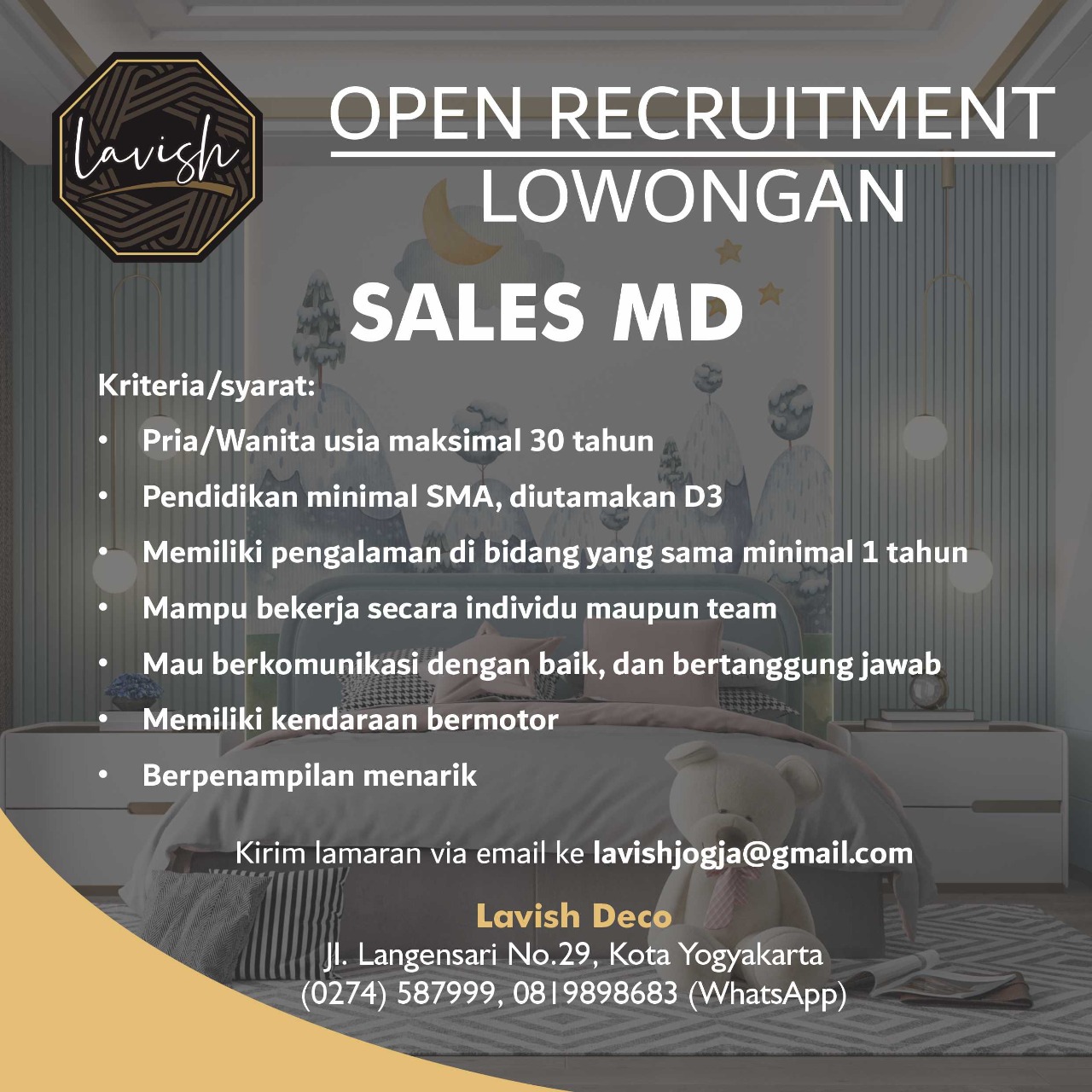 Lowongan Kerja Sales MD - Sales Executive di Lavish Deco Interior ...
