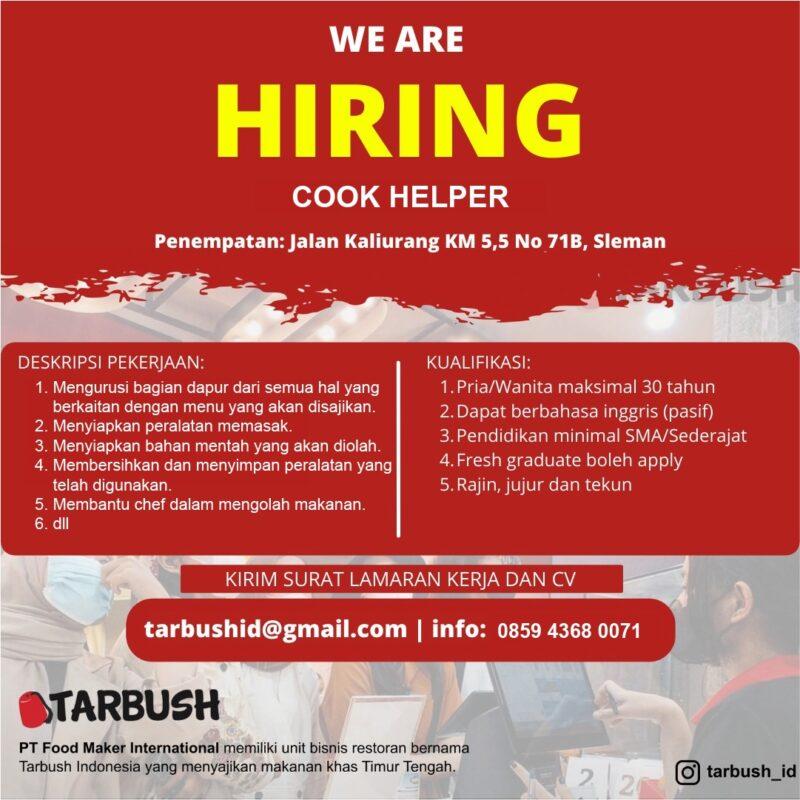 Lowongan Kerja Cook Helper Kitchen Staff Kitchen Crew (Bread) di