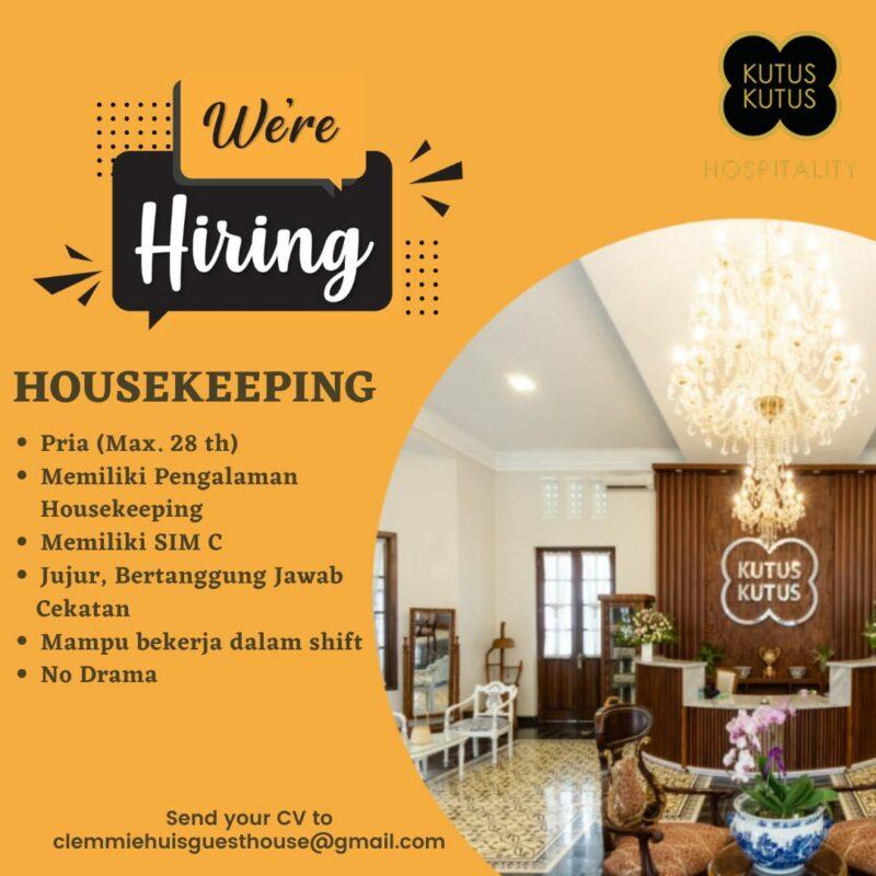 Lowongan Kerja Housekeeping di Guest House Clemmie Huis Kutus Kutus ...