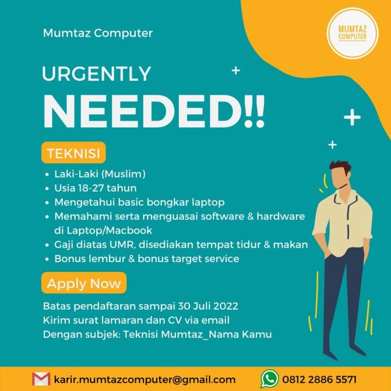 Lowongan Kerja Teknisi di Mumtaz Computer Jogja - LokerJogja.ID