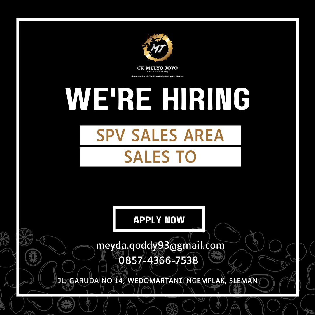 Lowongan Kerja Supervisor Sales Area Sales To Di Cv Mulyo Joyo