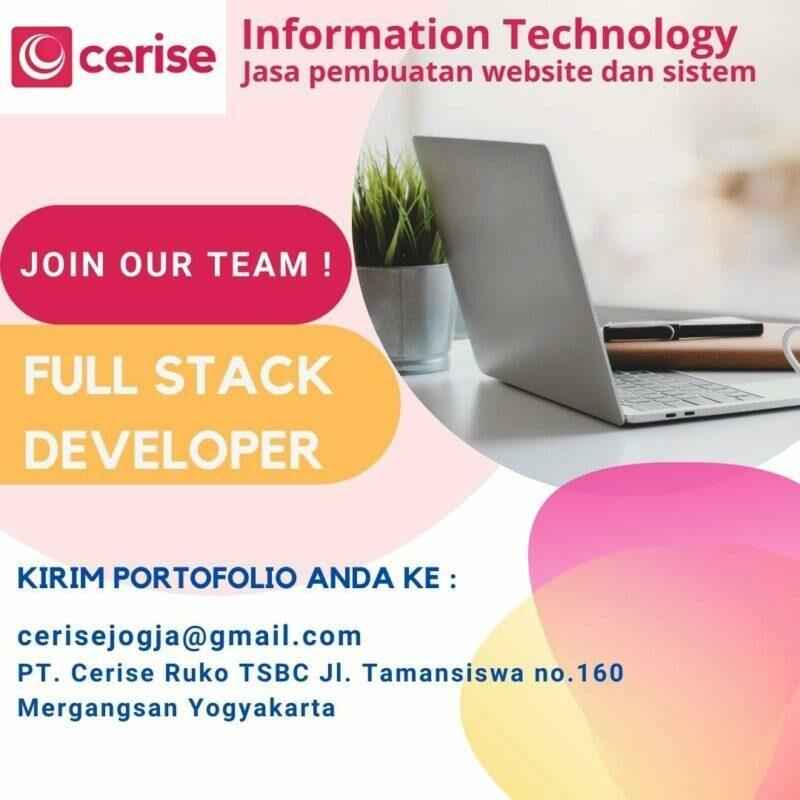 Lowongan Kerja Full Stack Developer di PT. Cerise - LokerJogja.ID