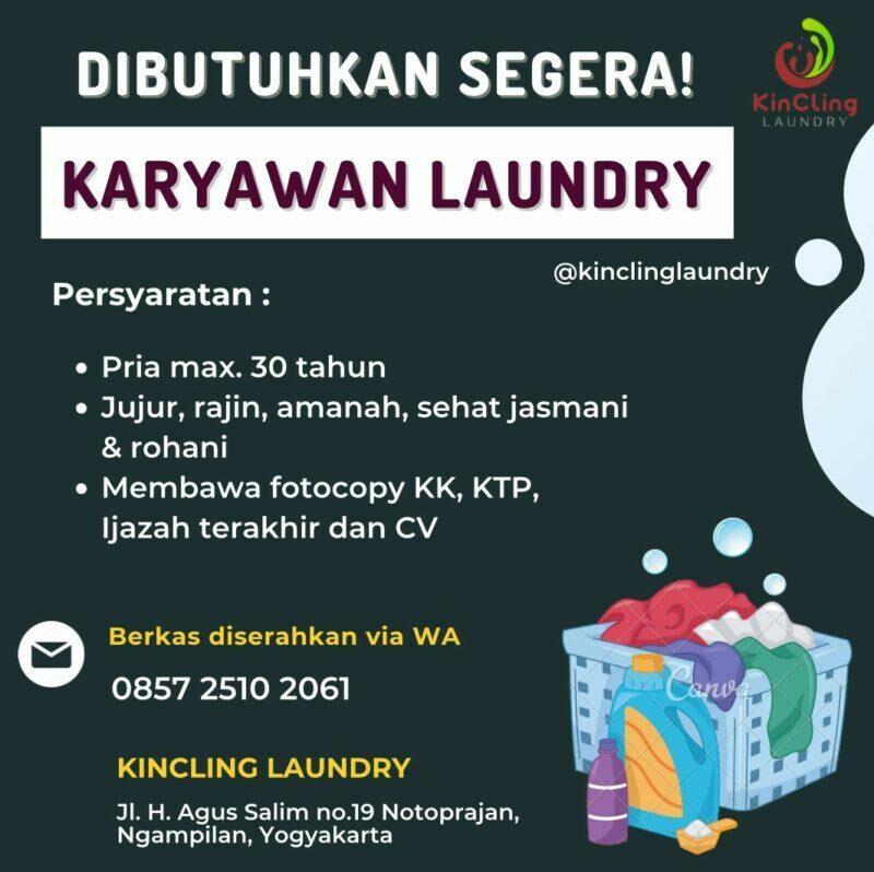Lowongan Kerja Karyawan Laundry di Kincling Laundry - LokerJogja.ID