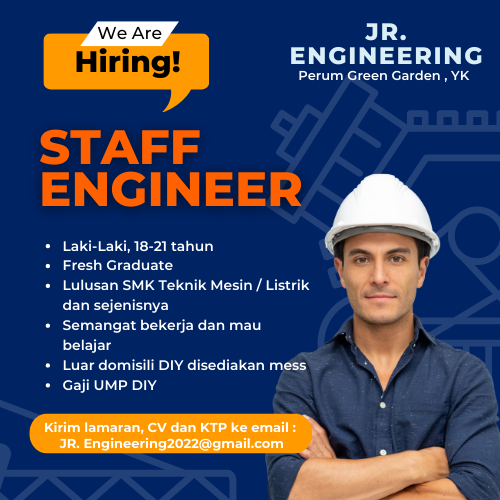 Lowongan Kerja Staff Engineer di JR Engineering LokerJogja.ID