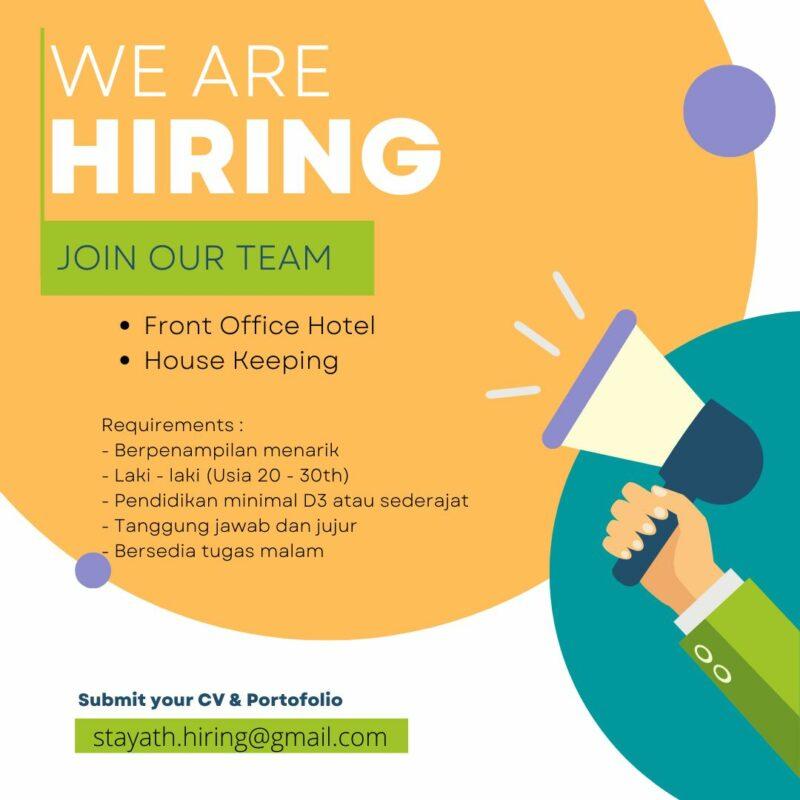 Lowongan Kerja Front Office - House Keeping di Stay At H - LokerJogja.ID
