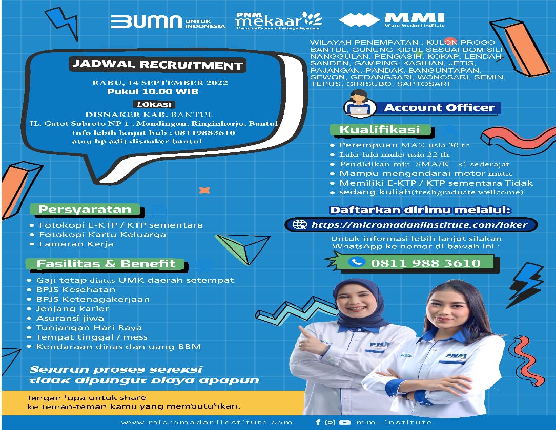 Lowongan Kerja Account Officer di PT. PNM Mekaar - LokerJogja.ID