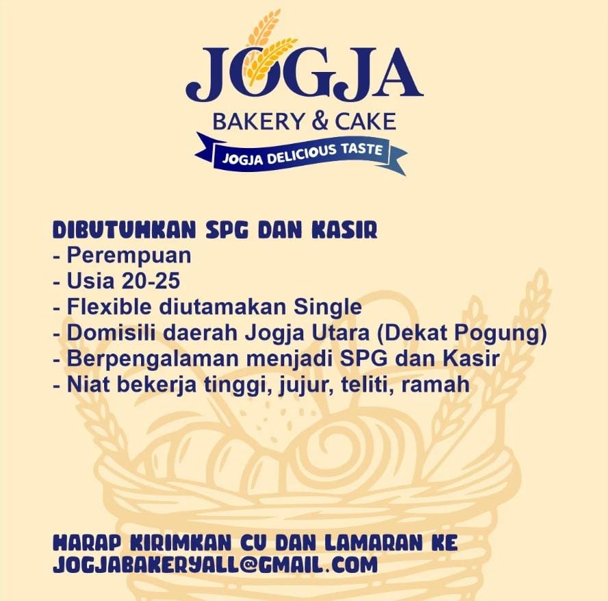 Lowongan Kerja SPG Cabang di Jogja Bakery LokerJogja.ID