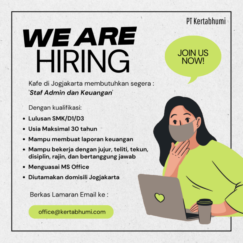 Lowongan Kerja Staf Admin dan Keuangan di PT. Kertabhumi - LokerJogja.ID