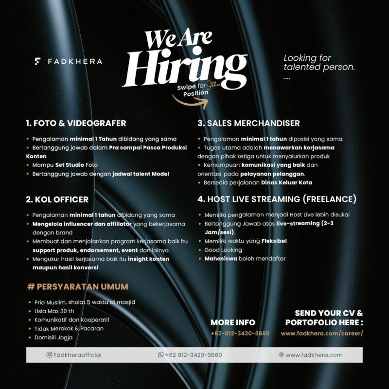 Lowongan Kerja Foto & Videografer - KOL Officer - Sales Merchandiser