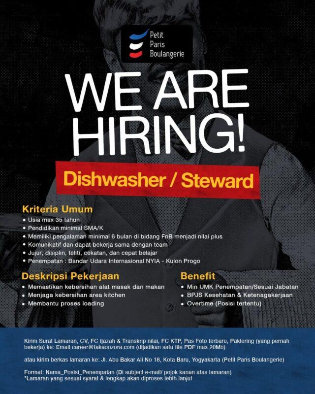 Lowongan Kerja Dishwasher Steward di PT. Roti Kehidupan Indonesia