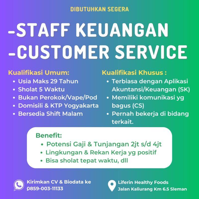 Lowongan Kerja Staff Keuangan - Customer Service di Liferin Healthy ...