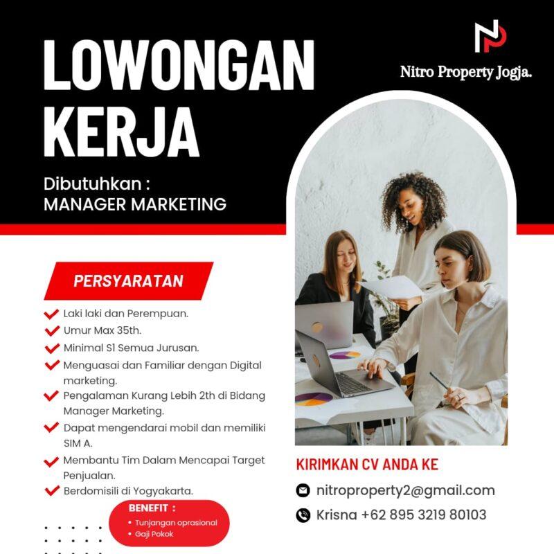 Lowongan Kerja Manager Marketing di Nitro Property LokerJogja.ID