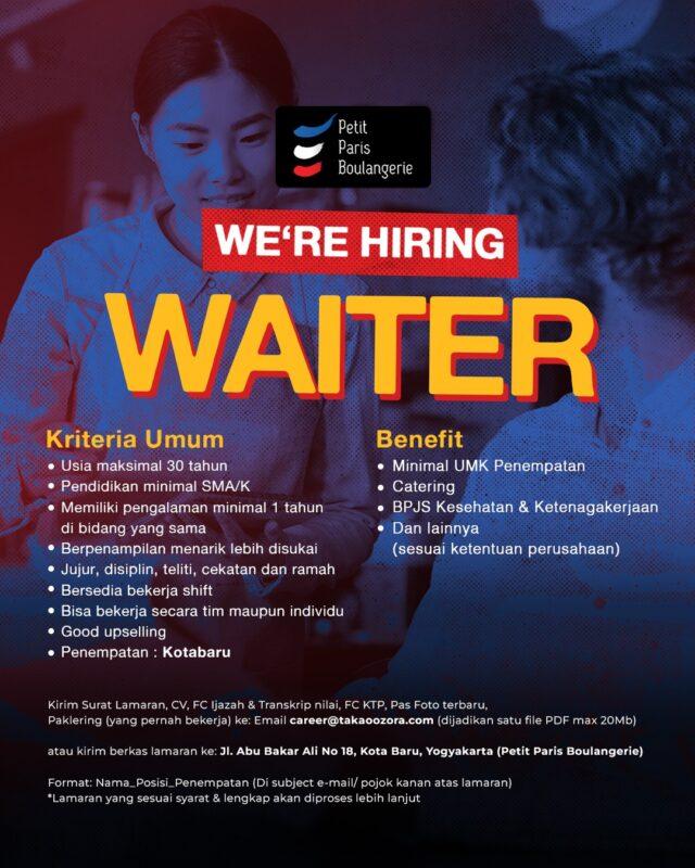 Lowongan Kerja Waiter di PT. Roti Kehidupan Indonesia - LokerJogja.ID