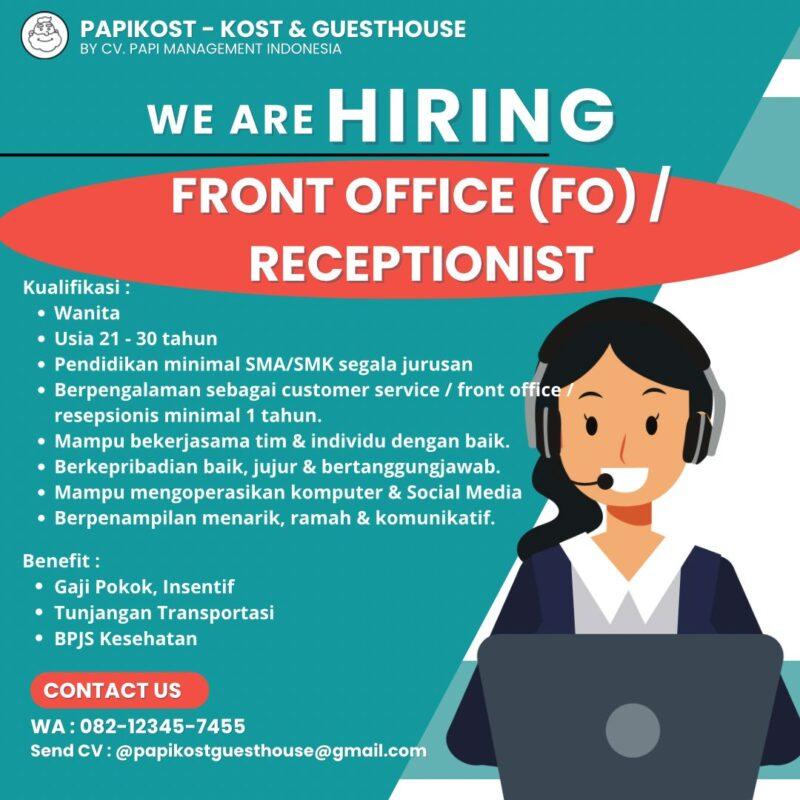 Lowongan Kerja Front Office di Papikost Guesthouse - LokerJogja.ID
