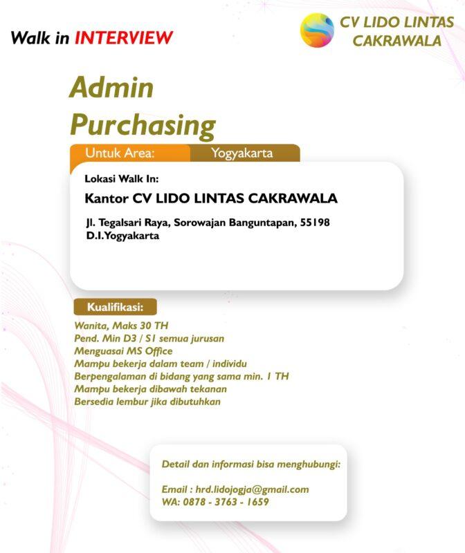 Lowongan Kerja Admin Purchasing - Admin Auditor Internal - Sales ...