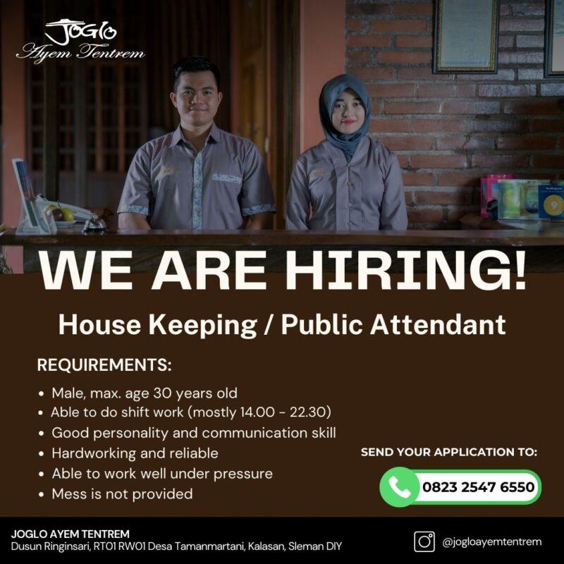 Lowongan Kerja Housekeeping & Public Area Attendant di Joglo Ayem