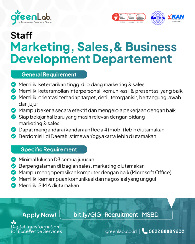 Lowongan Kerja Staff Marketing - Sales & Business Development di PT ...