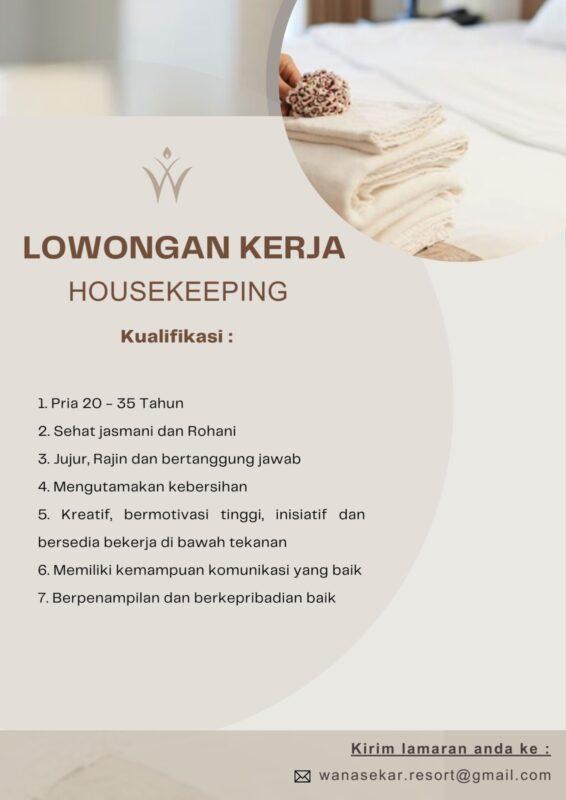 Lowongan Kerja Housekeeping di Wanasekar Resort - LokerJogja.ID