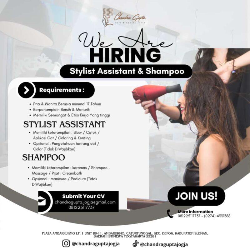Lowongan Kerja Stylist Assistant & Shampoo di Chandra Gupta Salon