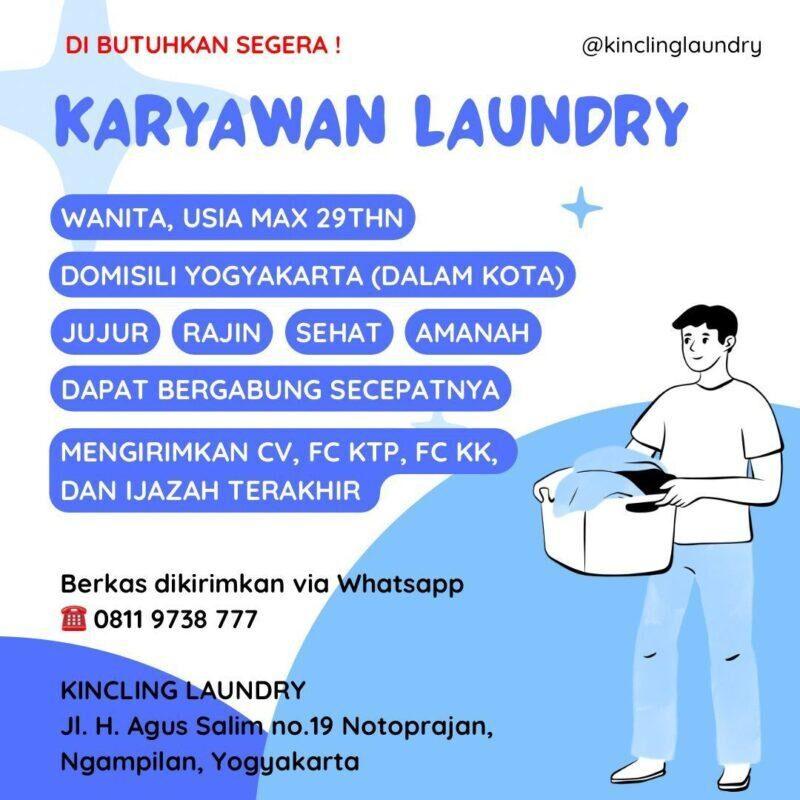 Lowongan Kerja Karyawan Laundry di Kincling Laundry - LokerJogja.ID