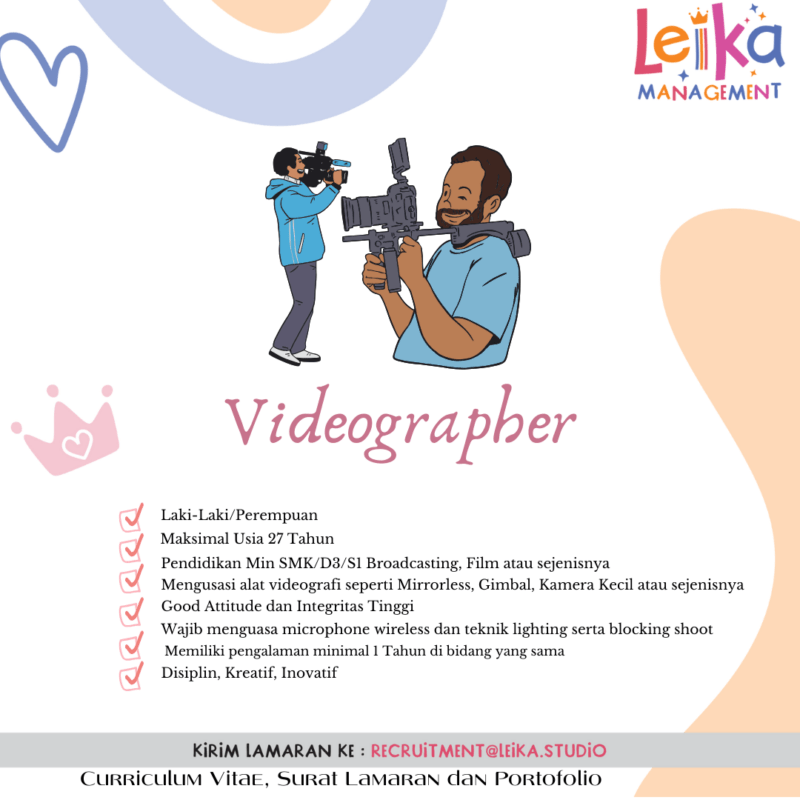 Lowongan Kerja Videographer Desain Grafis Research & Data Analis
