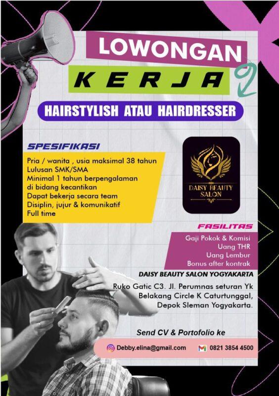 Lowongan Kerja Hairstylist atau Hairdresser di Daisy Beauty Salon