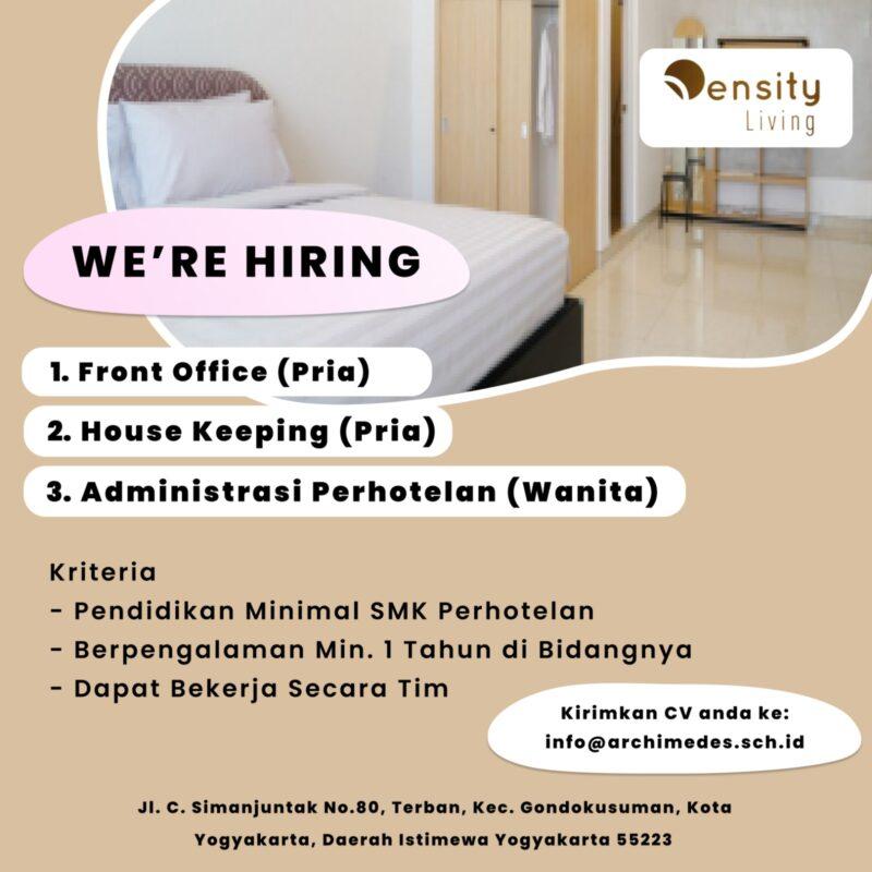 Lowongan Kerja Front Office - Housekeeping - Adm. Perhotelan di Density ...