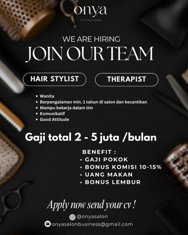 Lowongan Kerja Hair Stylist Therapist di Onya Salon LokerJogja.ID