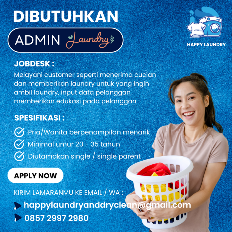 Lowongan Kerja Admin Laundry di Happy Laundry - LokerJogja.ID