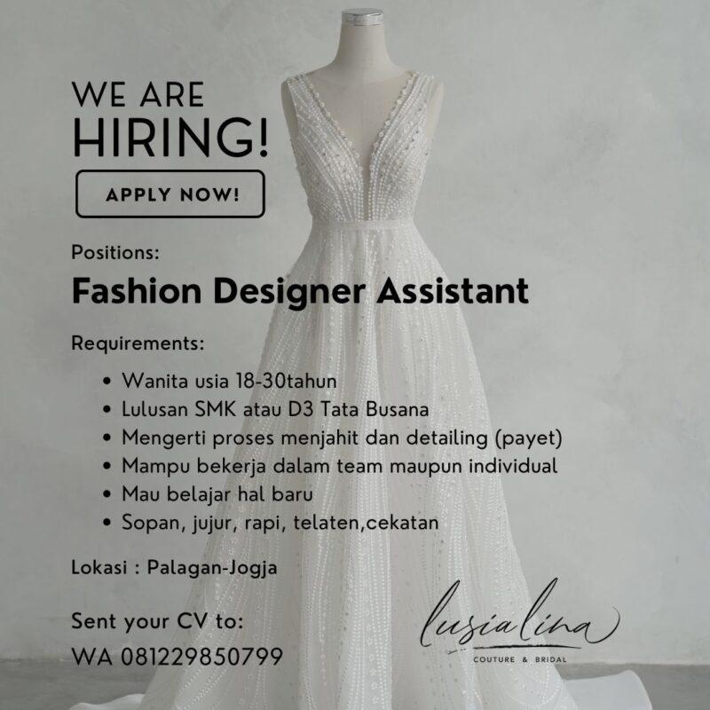Lowongan Kerja Fashion Designer Assistant di Lusialina Bridal