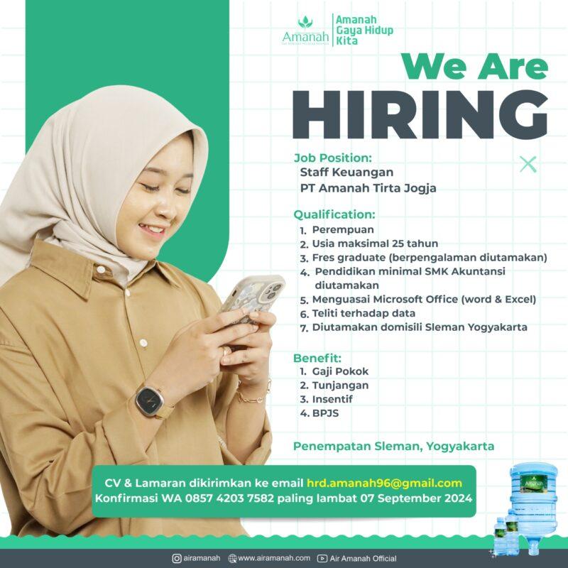 Lowongan Kerja Staff Keuangan di PT. Amanah Tirta Jogja - LokerJogja.ID