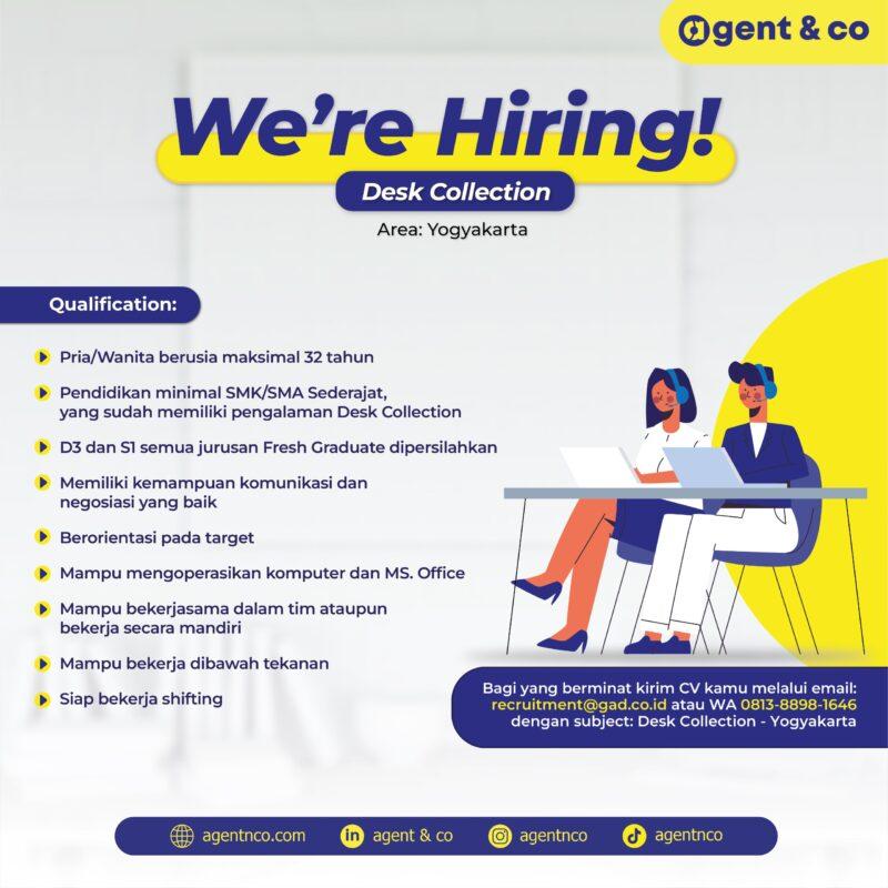 Lowongan Kerja Desk Collection - Sales Executive di Agent&Co ...