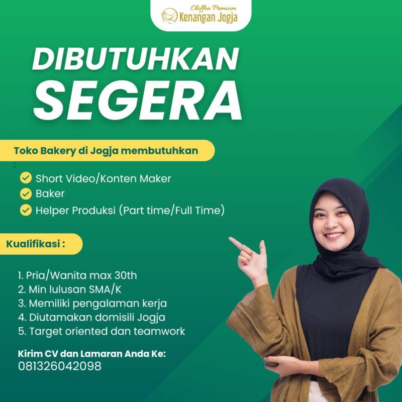 Lowongan Kerja Short Video/Konten Maker - Baker - Helper Produksi (Part ...