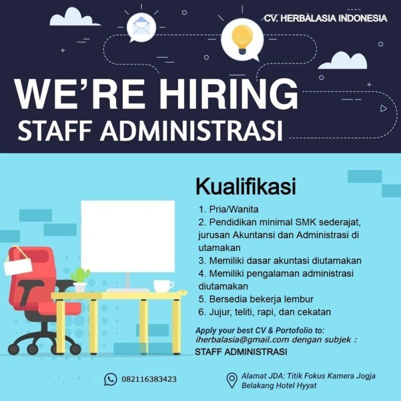 Lowongan Kerja Staff Administrasi di CV. Herbalasia Indonesia ...