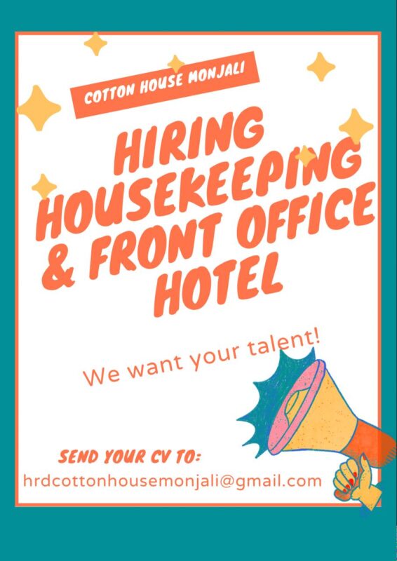 Lowongan Kerja Housekeeping - Admin Front Office di Cotton House ...