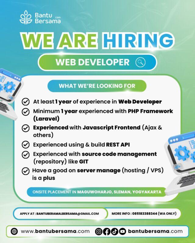 Lowongan Kerja Web Developer - Video Editor di Bantubersama.com ...