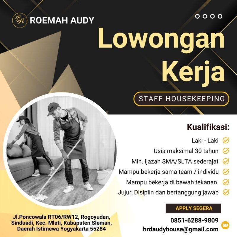 Lowongan Kerja Housekeeping di Roemah Audy - LokerJogja.ID