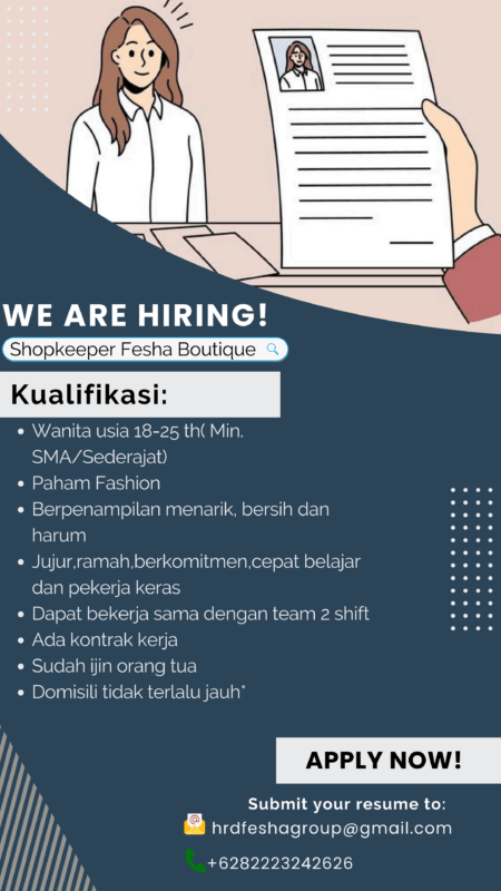 Lowongan Kerja Shopkeeper di Fesha Boutique - LokerJogja.ID