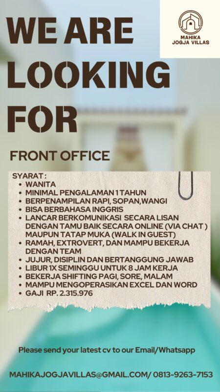 Lowongan Kerja Front Office di Mahika Jogja Villas - LokerJogja.ID