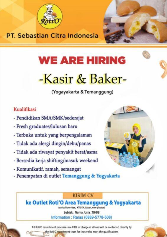 Lowongan Kerja Kasir & Baker di ROTI O (PT. Sebastian Citra Indonesia ...